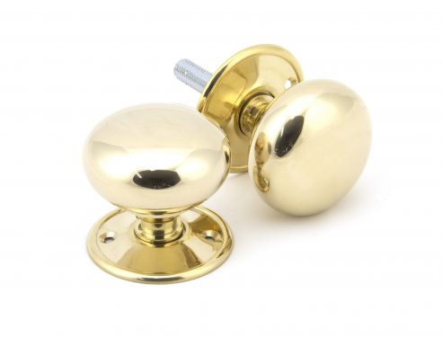 Click Here To Enlarge This Photo Of 91529 From The Anvil Polished Brass 57mm Mushroom Mortice&sol;Rim Knob Set