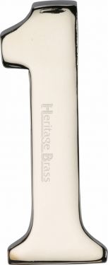 Click Here To Enlarge This Photo Of C1568 1-PNF Heritage Brass Numeral 1 Self Adhesive 51mm &lpar;2"&rpar; Polished Nickel Finish