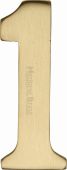 C1568 1-SB Heritage Brass Numeral 1 Self Adhesive 51mm &lpar;2"&rpar; Satin Brass Finish