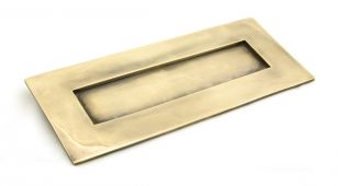 91880 From The Anvil Aged Brass Small Letter Plate - Size&colon; 252x96mm - C&sol;C&colon; 230mm - Aperture&colon; 204x48mm