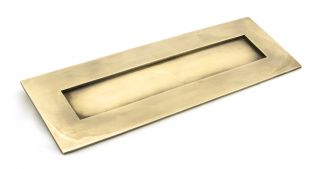91881 From The Anvil Aged Brass Large Letter Plate - Size&colon; 304x96mm - C&sol;C&colon; 268mm - Aperture&colon; 232x56mm
