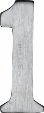Click Here To Enlarge This Photo Of C1568 1-SC Heritage Brass Numeral 1 Self Adhesive 51mm &lpar;2"&rpar; Satin Chrome Finish