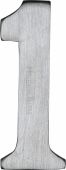 C1568 1-SC Heritage Brass Numeral 1 Self Adhesive 51mm &lpar;2"&rpar; Satin Chrome Finish