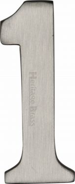 Click Here To Enlarge This Photo Of C1568 1-SN Heritage Brass Numeral 1 Self Adhesive 51mm &lpar;2"&rpar; Satin Nickel Finish
