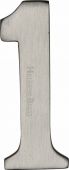 C1568 1-SN Heritage Brass Numeral 1 Self Adhesive 51mm &lpar;2"&rpar; Satin Nickel Finish