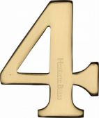 C1568 4-PB Heritage Brass Numeral 4 Self Adhesive 51mm &lpar;2"&rpar; Polished Brass Finish