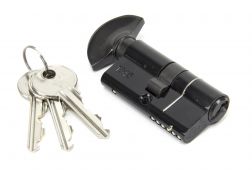 90233 From The Anvil Black 30&sol;30 6pin British Standard 1&ast; Kitemarked Euro Profile Cylinder & Turn
