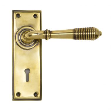 Click Here To Enlarge This Photo Of 33040 From The Anvil Aged Brass Reeded Lever Lock Set