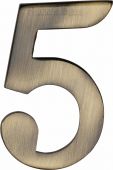 C1568 5-AT Heritage Brass Numeral 5 Self Adhesive 51mm &lpar;2"&rpar; Antique Brass Finish
