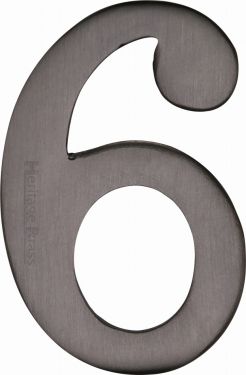 Click Here To Enlarge This Photo Of C1568 6-MB Heritage Brass Numeral 6 Self Adhesive 51mm &lpar;2"&rpar; Matt Bronze Finish