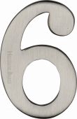 C1568 6-SN Heritage Brass Numeral 6 Self Adhesive 51mm &lpar;2"&rpar; Satin Nickel Finish
